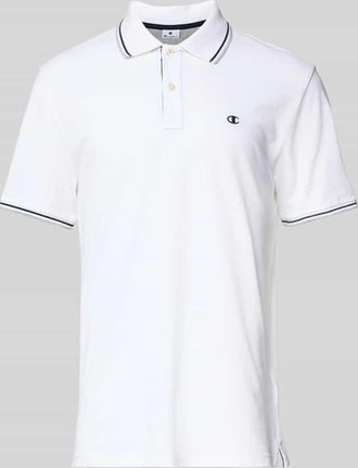 Champion Regular Fit Poloshirt mit Logo-Stitching in Weiss, Größe XXL