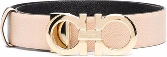 Ferragamo Beige Gancini Buckle Belt