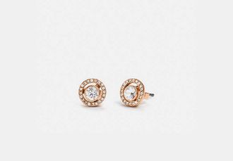 Coach Halo Pave 2-In-1 Stud Earrings