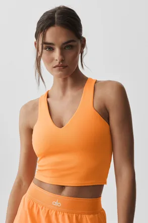 Alo | Airbrush Real Bra Tank Top in Satsuma Breeze, Size: Medium