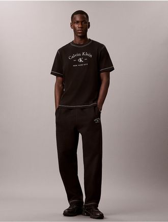 Calvin Klein Jeans Calvin Klein Mens Stitch Arch Logo Graphic Sweatpants - Black - XL