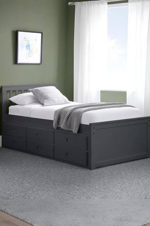 Julian Bowen Maisie Bed with Underbed & Storage Drawers in Black | Size: Single