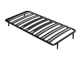 Vente-Unique Vente-unique - Rete Telaio A Doghe 90x190cm 15 Doghe 3 Zone Supporto Lombare Rinforzato Con Piedi Nero - Cerrisi Di Ysm&eacute;e