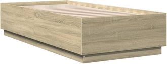 vidaXL Vidaxl - Estructura de cama con luces led madera roble Sonoma 90x200 cm