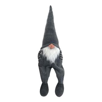 KASANOVA Gnomo natalizio seduto 40 cm, grigio