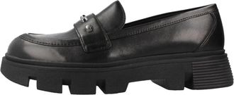 Geox Vilde Platform Loafers - Dames - Loafers - Zwart - 38 EU - Leer - Schoenen
