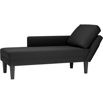 vidaXL Sdraio con Cuscino e Bracciolo Destro in Velluto Nero - Vidaxl