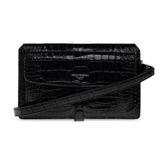 Dolce & Gabbana Cartera Mini de Cintur&oacute;n de Piel - Accessories - Hombre - Negro - ONE SIZE
