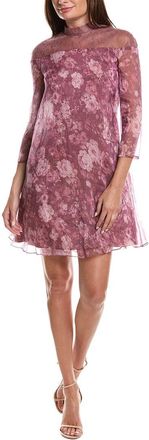 Rene Ruiz Chiffon Band Collar Trapeze Gown