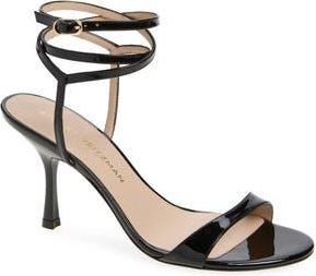 Stuart Weitzman Nudist Wrap 85 Sandal in Black Patent at Nordstrom Rack, Size 5.5