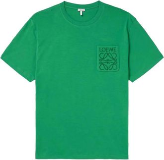 Loewe T-Shirts, male, Green, XL, Loewe Relaxed Fit Tonal Pocket Logo T-Shirt in Tennis Green