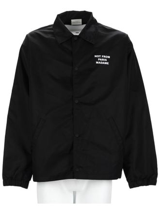Dr&ocirc;le de Monsieur Slogan Nylon Classic Collar Text Jacket