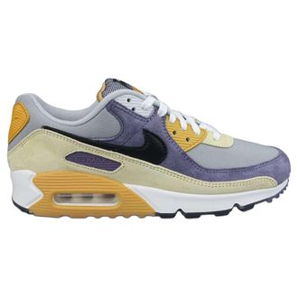 Nike Air Max 90 NRG Leather Textile Unisex Low Top Trainers - Court Purple Black Lemon Drop - Size:UK 10.5