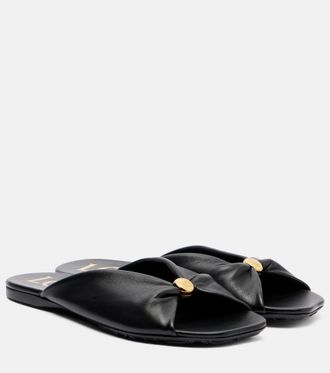 Loewe Paulas Ibiza Pebble leather slides