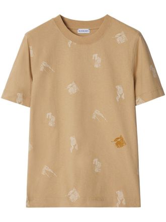 Burberry Katoenen T-shirt met print - Bruin