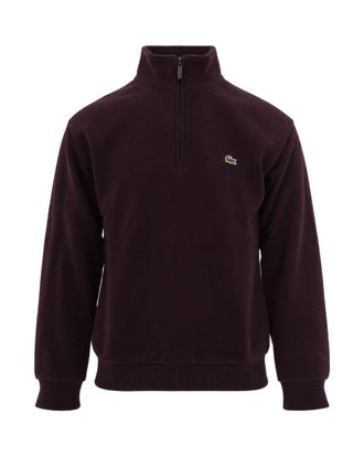 Lacoste Burgundy Oxalis High-Neck Half-Zip Sweatshirt