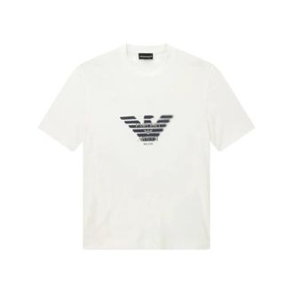 Emporio Armani T-shirt met ronde hals - Heren - T-shirts - Wit - 3XL - Tops