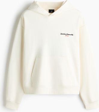 H&M Hoodie mit Motivdetails in Loose Fit - White