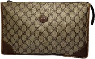 Gucci Pre-owned Ophidia Vintage Clutch - Dames - Vintage Clutch - Bruin - ONE Size - Leer - Vintage