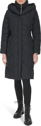 Cole Haan Taffeta Puffer Coat with Quilted Zip Bib in Black at Nordstrom Rack, Size X-Large