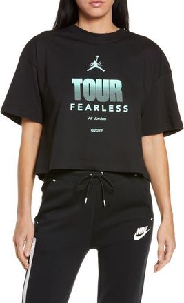 Nike Jordan Womens Fearless Tour Boxy Graphic Tee in Black at Nordstrom, Size Medium