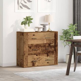 Berkfield Home Sideboard Old Wood 80x33x70 cm Engineered Wood in Brown | Size: 80 x 33 x 70 cm