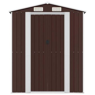 Berkfield Home Garden Shed Dark Brown 192x689x223 cm Galvanised Steel | Size: 192 x 689 x 223 cm