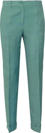 P.A.R.O.S.H. Groene Casual Broek voor Vrouwen - Dames - Slim Fit Broeken - Groen - S - Broeken