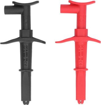 OEM Par De Pinzas De Cocodrilo Rojas Y Negras Para Pruebas Electr&oacute;nicas
