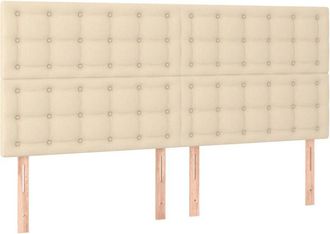 vidaXL Cabecero De Cama De Tela Color Crema 180x5x118/128 Cm Vidaxl