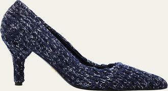 Prada 85mm Knitted Pointed-Toe Pumps