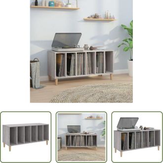vidaXL Mobile per vinili - Mobile Porta Dischi Grigio Sonoma 100x38x48cm Legno Multistrato