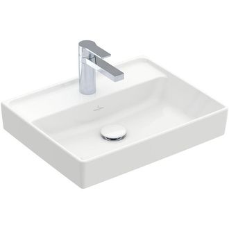 Villeroy & Boch Collaro fontein 50x40cm - zonder overloop 1 kraangat ceramic+ wit