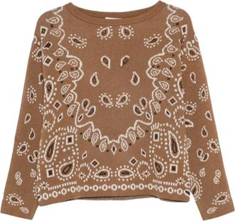 Pennyblack Pbbsamba Knit - Dames - Ronde hals truien - Bruin - M - Wol - Truien & Vesten