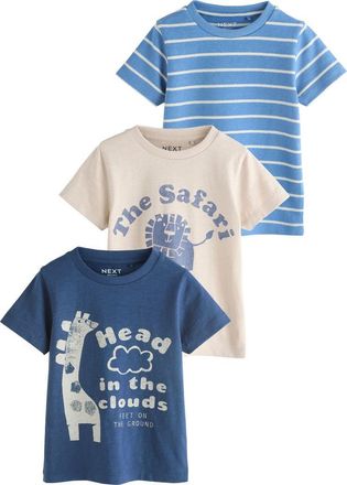 Next Kids Assorted 3-Pack Cotton T-Shirts in Blue at Nordstrom, Size 12-18M