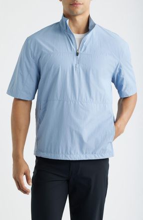 Zella Golf Pro Short Sleeve Quarter Zip Top in Blue Dewdrop at Nordstrom, Size Xx-Large