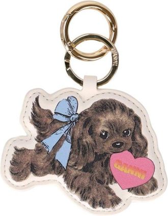 Ganni Puppy Keychain - Dames - Sleutelhangers & Tashangers - Bruin - ONE Size - Leer - Accessoires