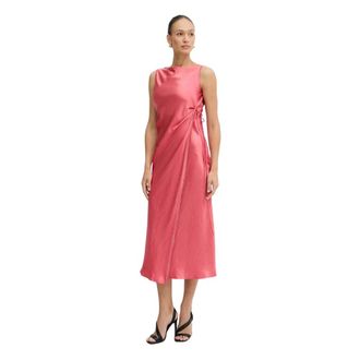 Pinko Amico Jurk - Dames - Feestkleedjes - Roze - L - Leer - Kleedjes