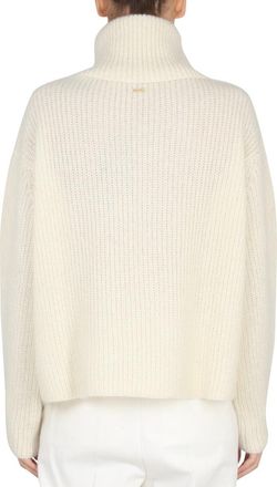HUGO BOSS Mohair Blend Turtleneck Sweater - White