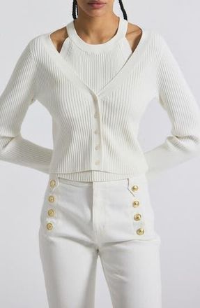 Derek Lam Lonnie Layered Sweater in White at Nordstrom Rack, Size X-Small