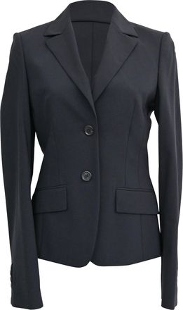 BOSS Boss Single-Breasted Blazer with Pockets in Navy Blue Wool