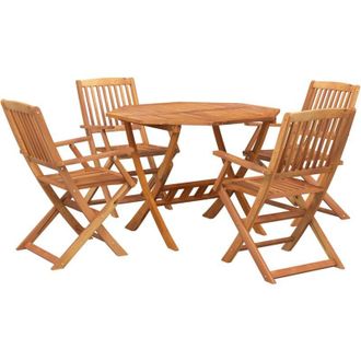 vidaXL Juego De Comedor De Jard&iacute;n 5 Piezas Madera Maciza De Acacia Vidaxl