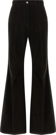 Ferragamo Brown Cotton Flared Womens Pants