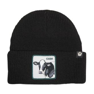Goorin Brothers Animal Farm Beanie Hat met Front Patch - Dames - Hoeden - Zwart - ONE Size - Wol - Accessoires