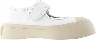 Marni Mary Jane Sneaker - Dames - Platte Schoenen - Wit - 38 EU - Leer - Schoenen