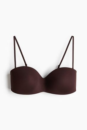 H&M Padded Microfibre Balconette Bra in Dark Brown at Nordstrom, Size 34A