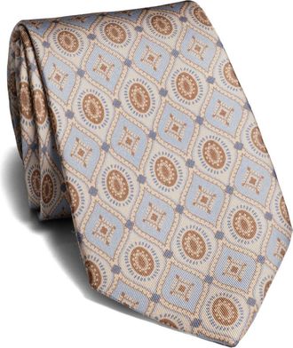Jack Victor Wagner Geometric Silk Tie in Sky Blue at Nordstrom