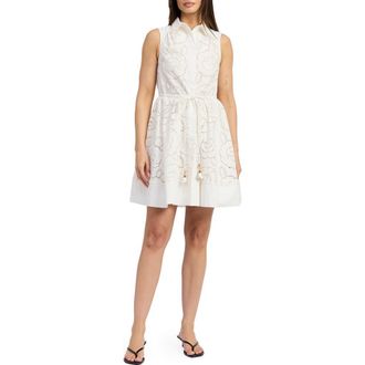 En Saison Marisol Cotton Shirtdress in White at Nordstrom Rack, Size X-Small