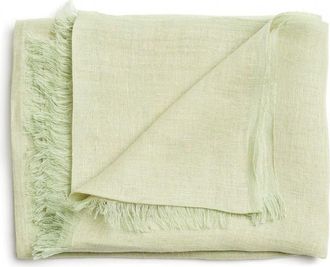 Studio Variously Oat Beige Hand Woven Linen Scarf in Green/beige at Nordstrom