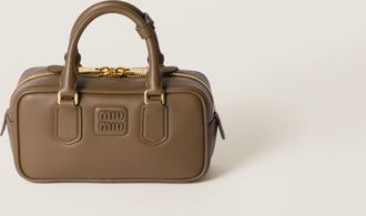 Miu Miu Arcadie Leather Bag, Woman, Tundra